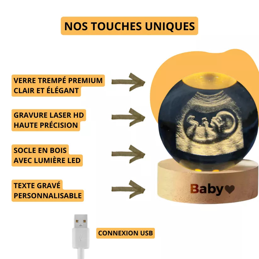 Sphère lumineuse à personnaliser en photo !