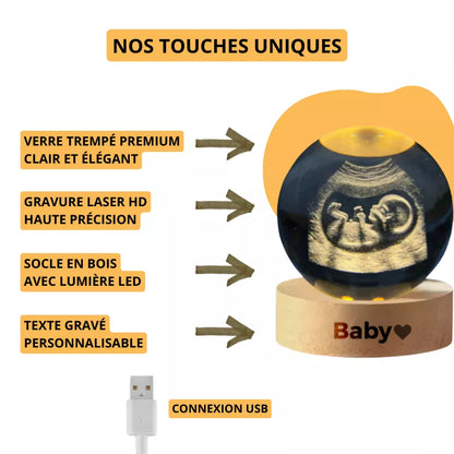 Sphère lumineuse à personnaliser en photo !